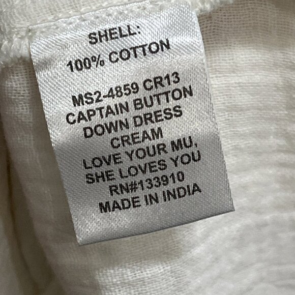 Show Me Your Mumu Coverup Womens S Cream Captain Button Down Gauze Maxi Beachy - Picture 6 of 10